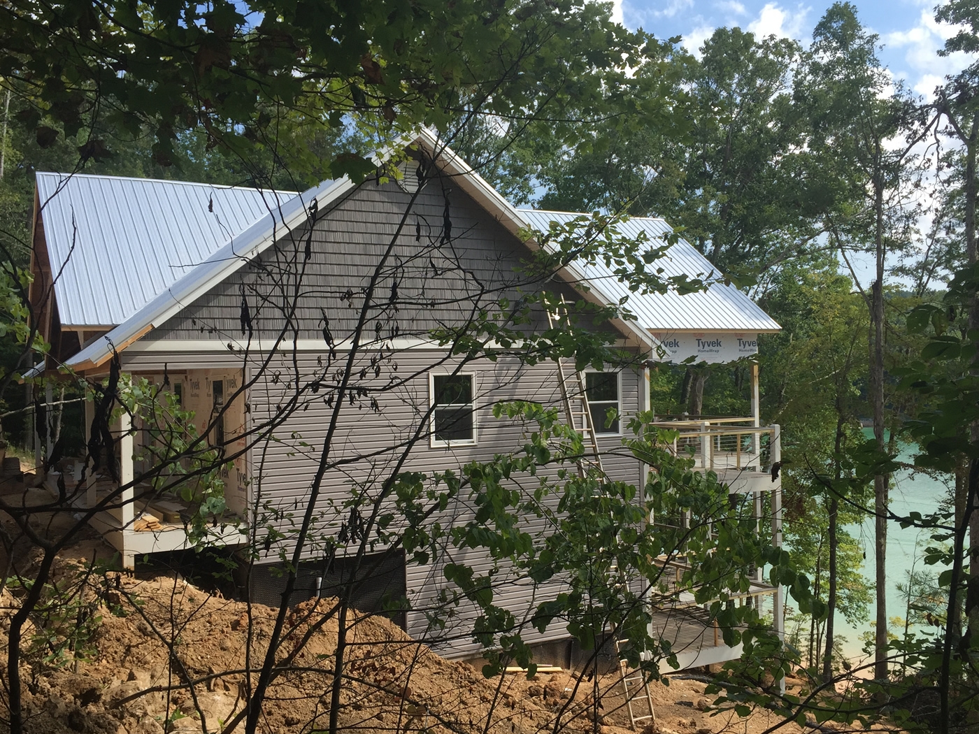 Siding work at Big Creek on Norris Lake